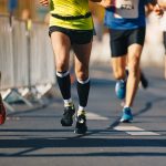 Runners run urban marathon in the the city